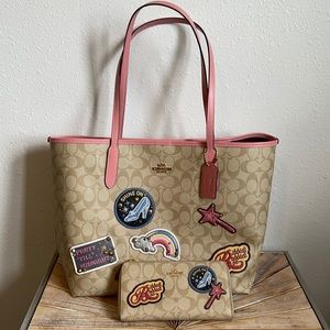 Coach Signature Disney Tote Purse And Wallet Set